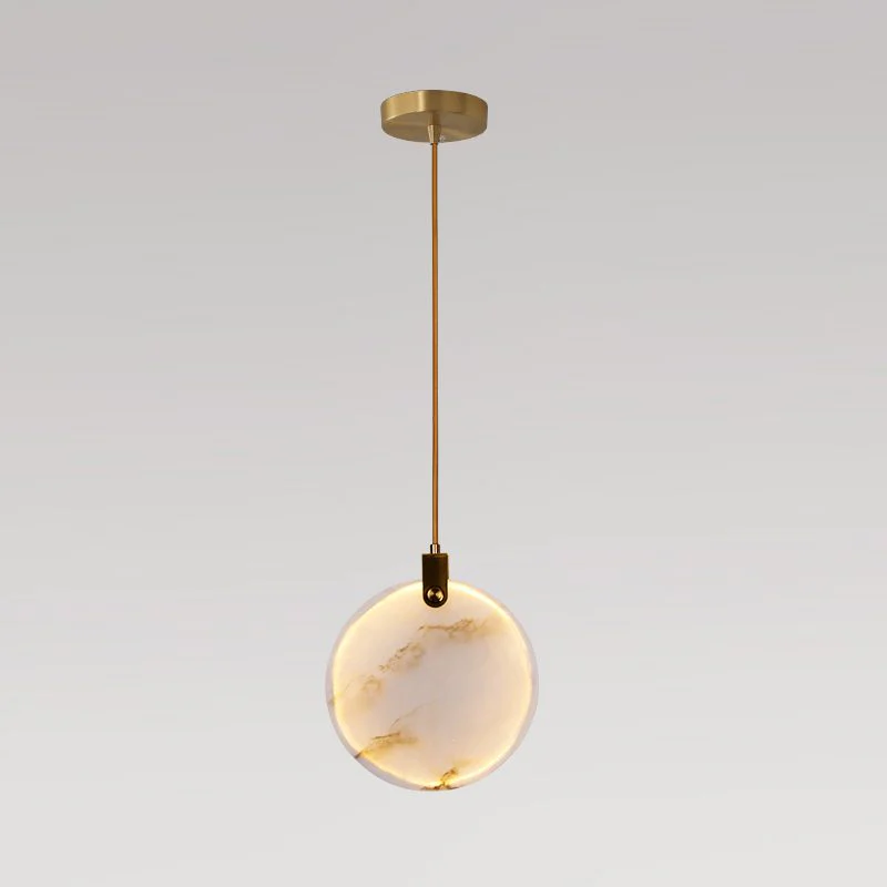 Jade Pendant Lamp Geometric Style Gorgeous Alabaster Hallway Living Room