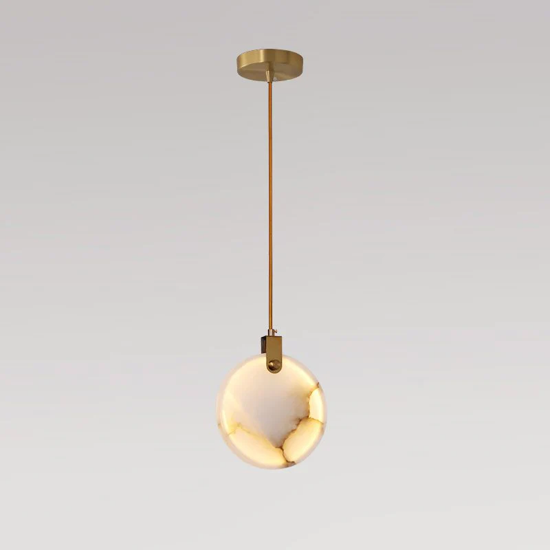 Jade Pendant Lamp Geometric Style Gorgeous Alabaster Hallway Living Room