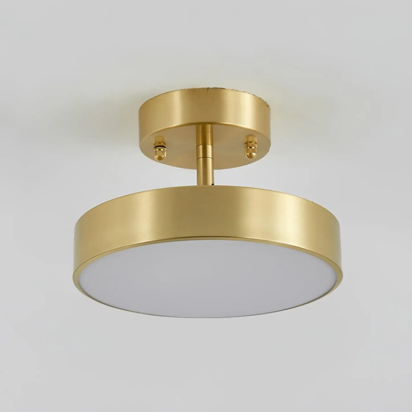 Edge Industrial Round Metal Acrylic Brass Ceiling Light Living Room Hallway
