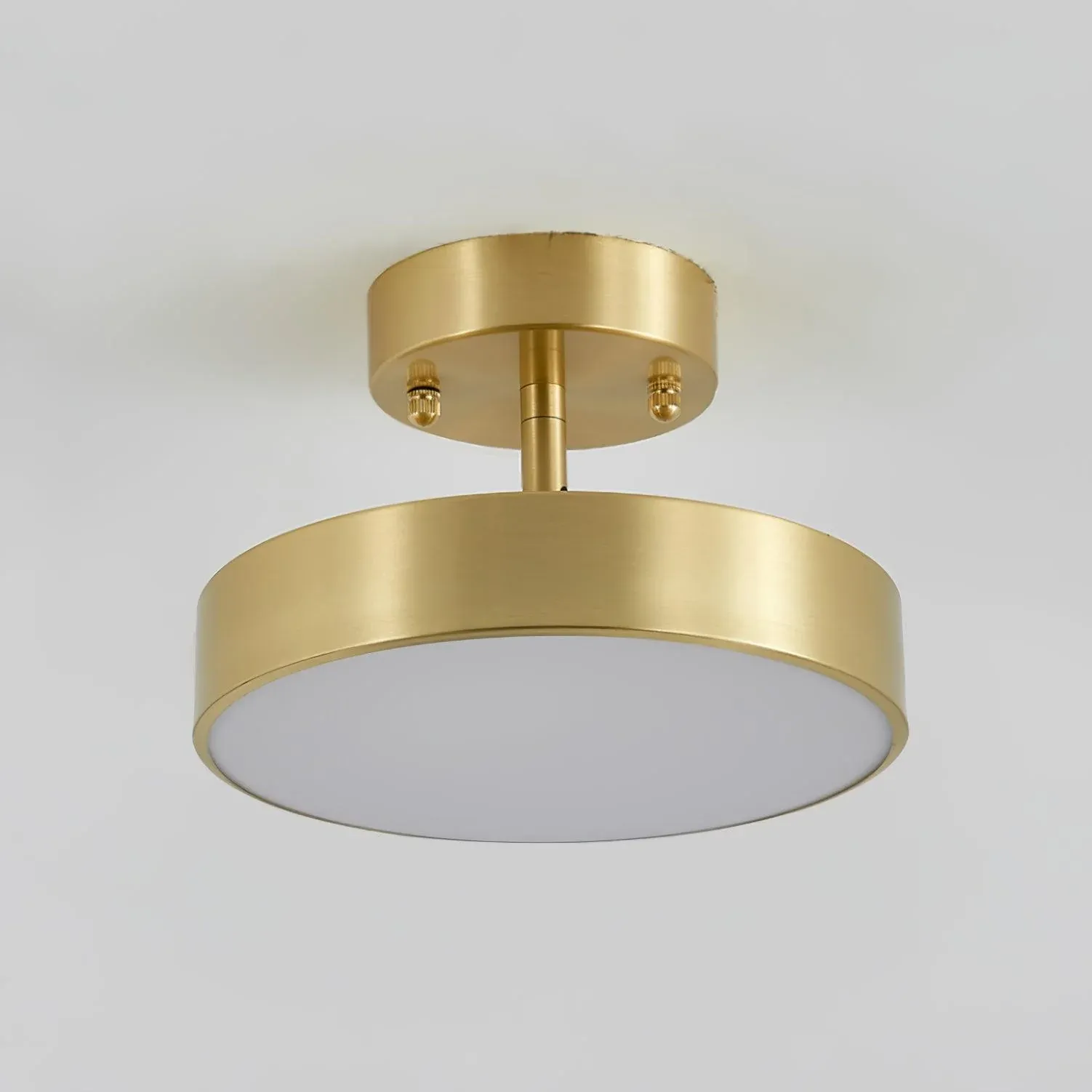 Edge Industrial Round Metal Acrylic Brass Ceiling Light Living Room Hallway