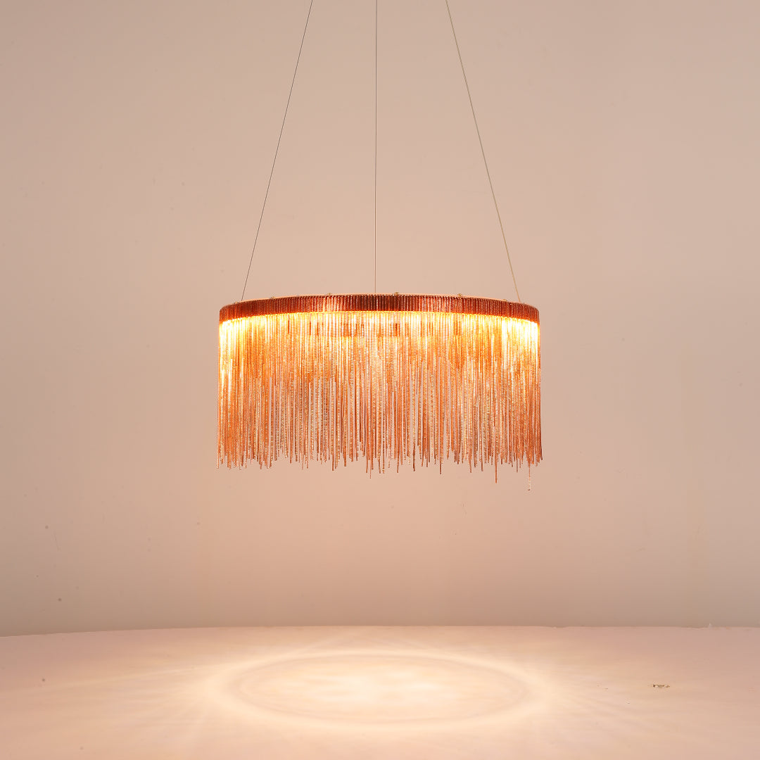 Arisha Colon Tassel Chain Art Deco Pendant Light Silver/Gold Living Room/Hall