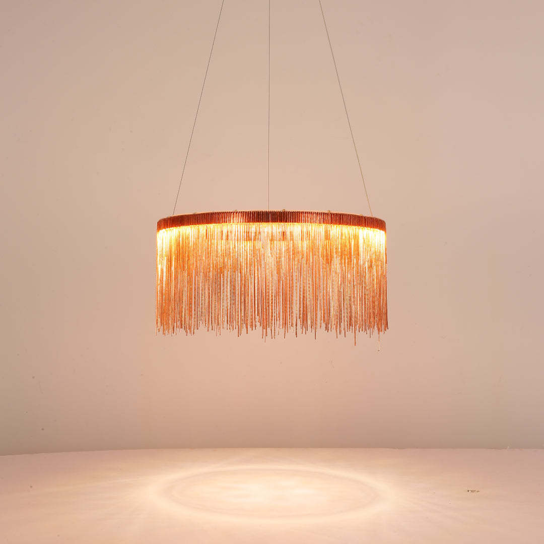 Arisha Colon Tassel Chain Art Deco Pendant Light Silver/Gold Living Room/Hall