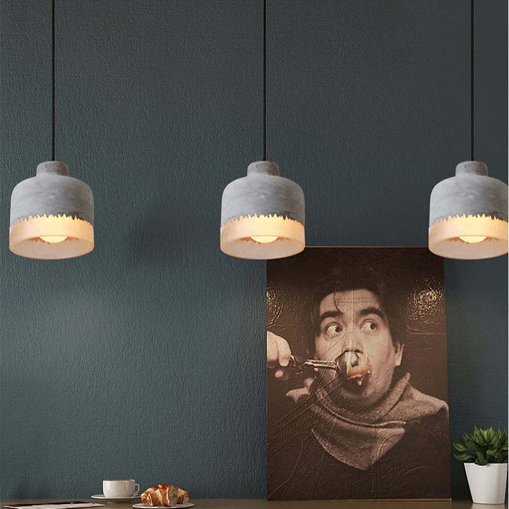 Byers Industrial Pendant Lights in dining room setting