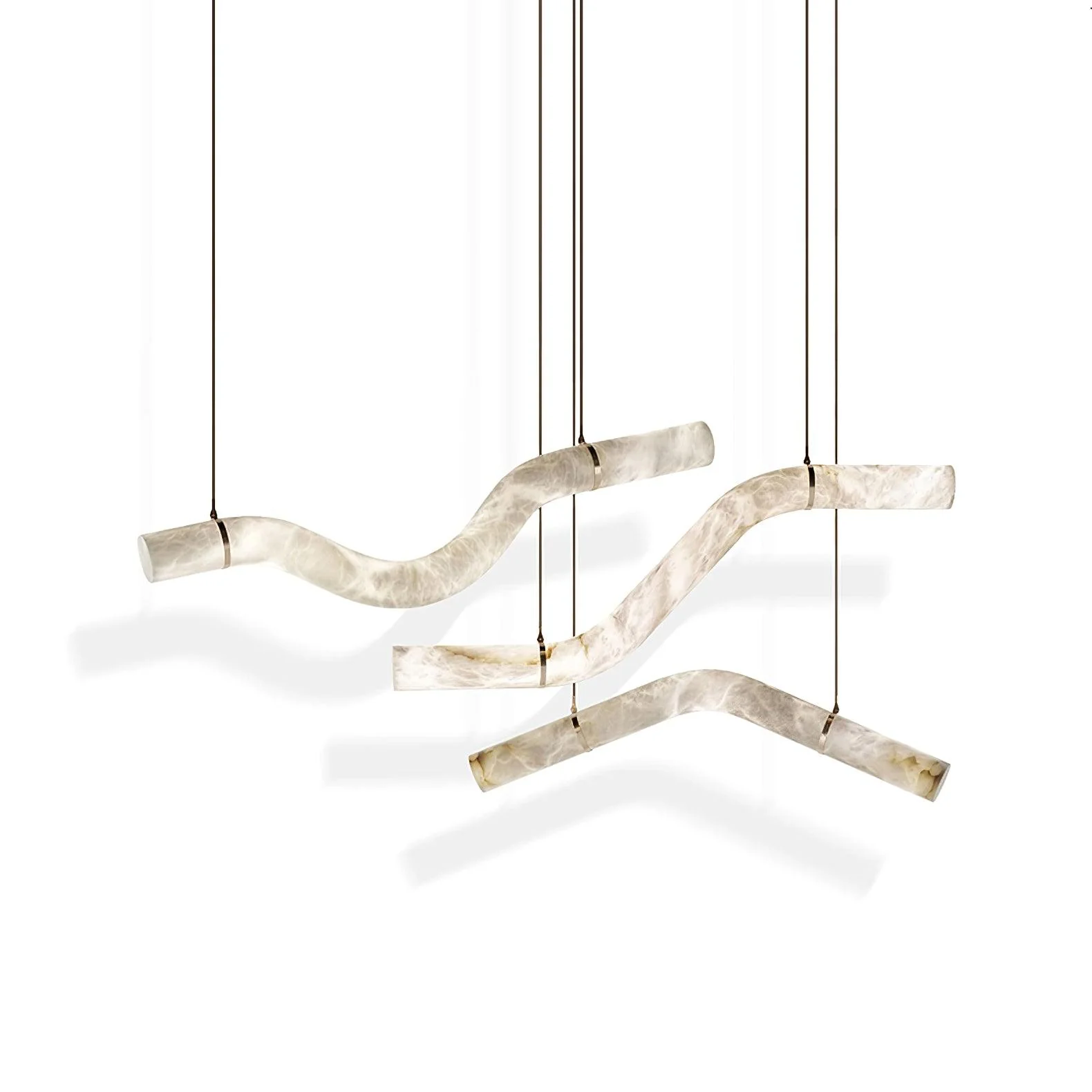 Jade Modern Alabaster Infinity Pendant Lamp Living Room Bedroom