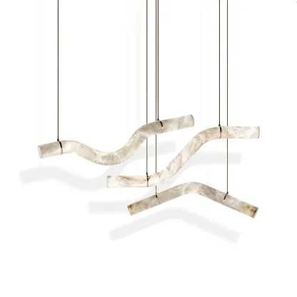 Jade Modern Alabaster Infinity Pendant Lamp Living Room Bedroom