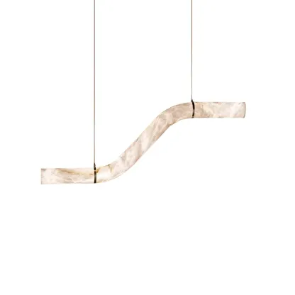 Jade Modern Alabaster Infinity Pendant Lamp Living Room Bedroom