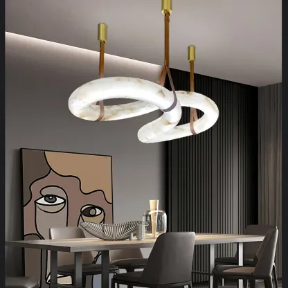 Jade Modern Alabaster Infinity Pendant Lamp Living Room Bedroom