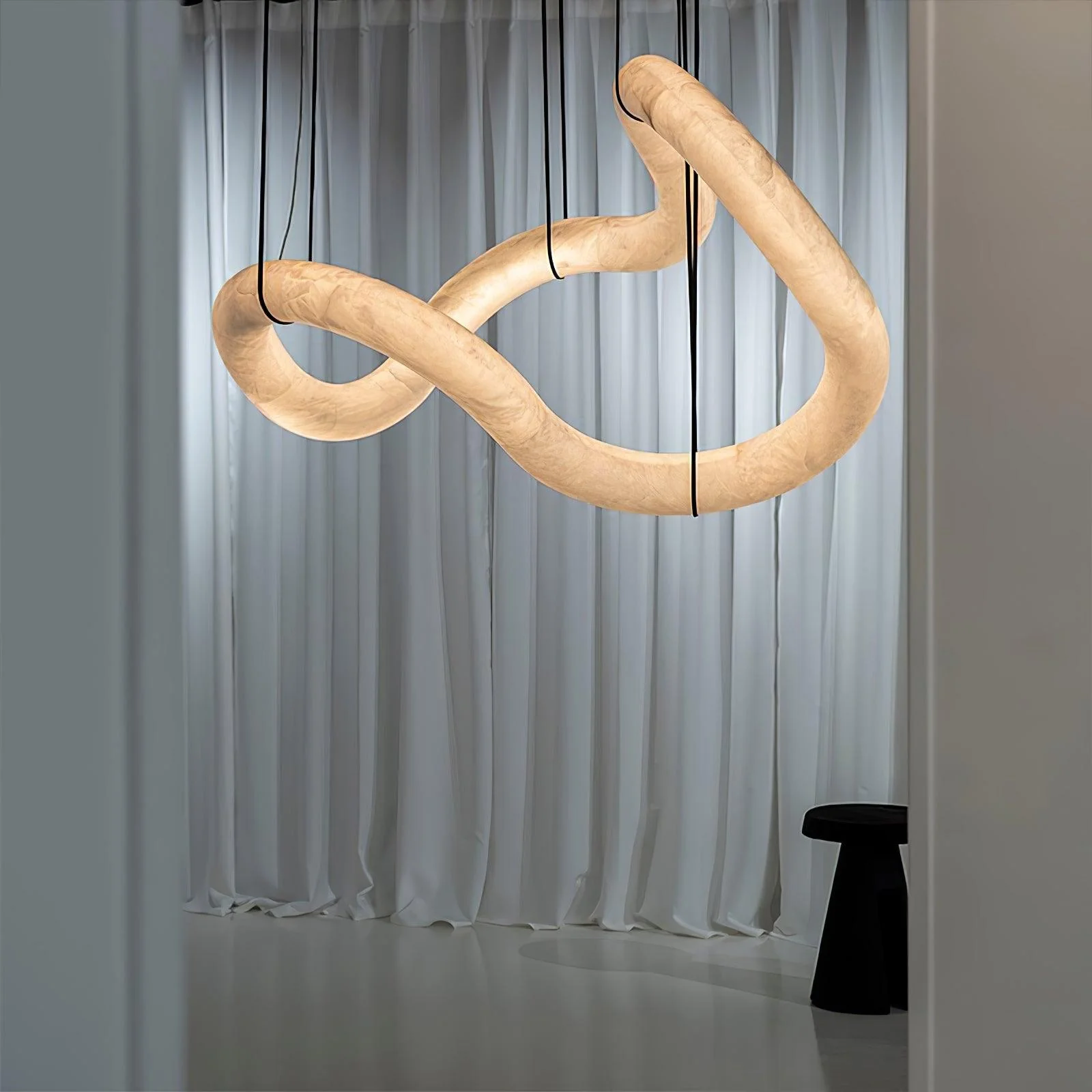 Jade Modern Alabaster Infinity Pendant Lamp Living Room Bedroom