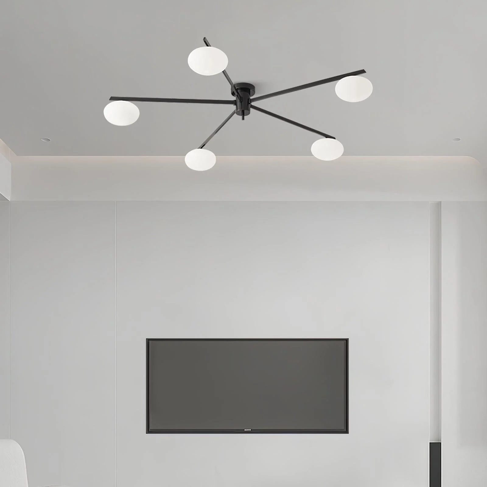 Valentina Minimalism Metal Glass Ceiling Lamp Bedroom Living Room