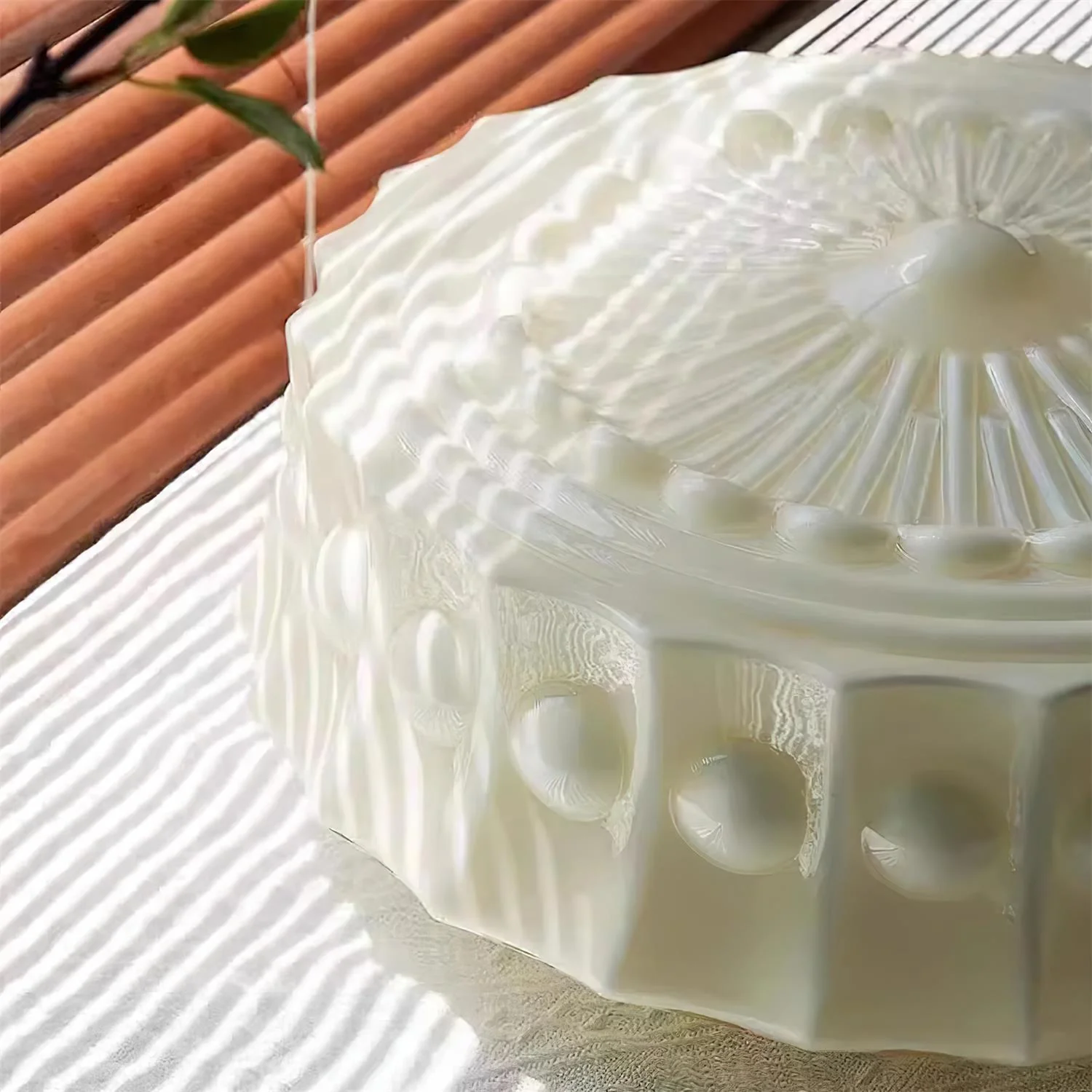 Quinn Nordic Beige White Ceiling Lamp Bedroom  Dining Room