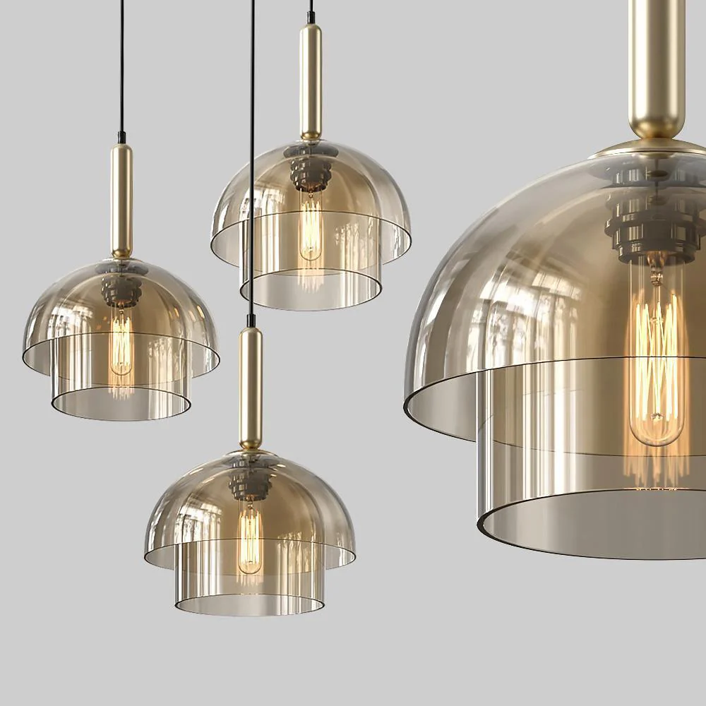 Hailie Modern Contemporary Metal Glass Pendant Light Kitchen Dining Room