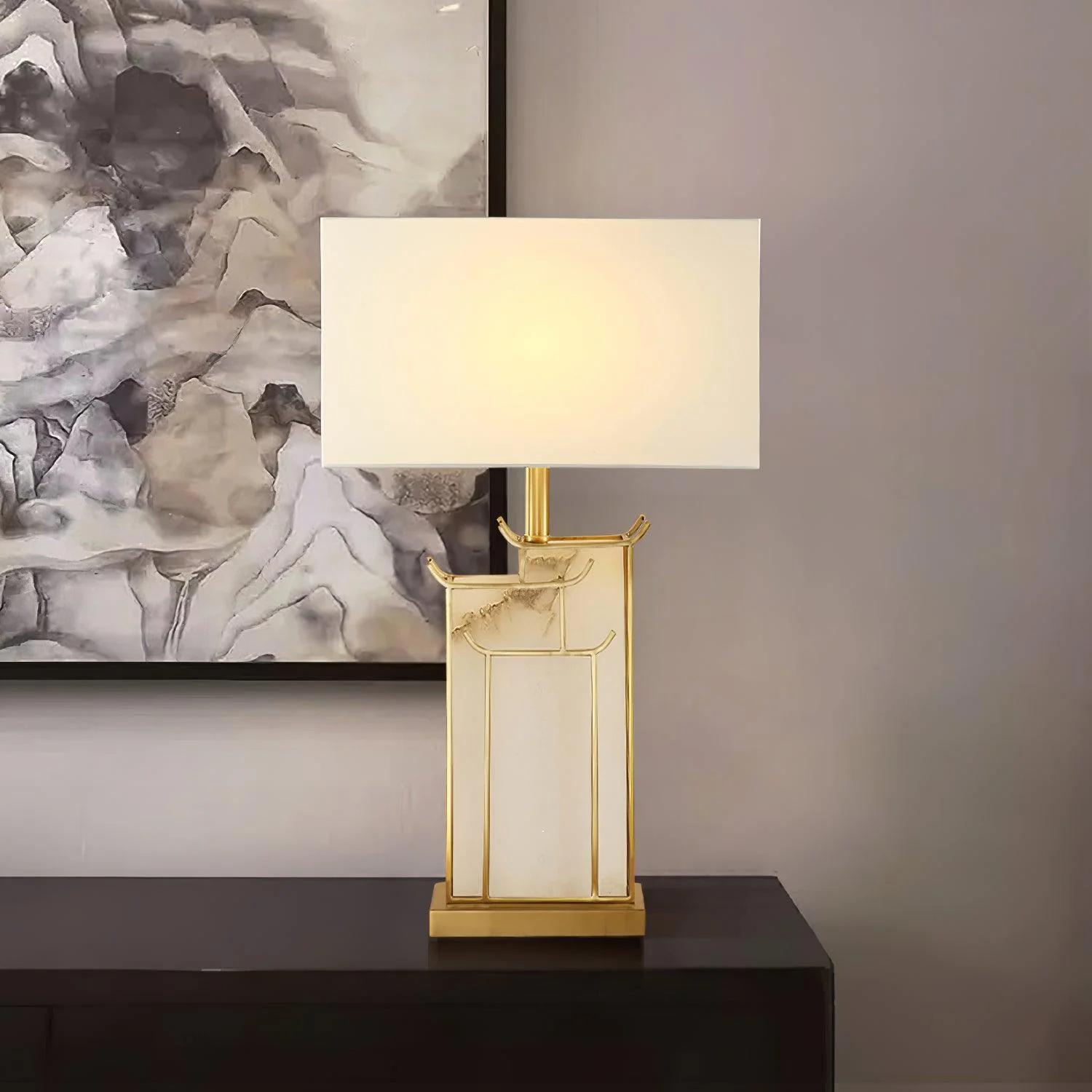 Jade Modern Table Lamp Scene Bedroom Living Room