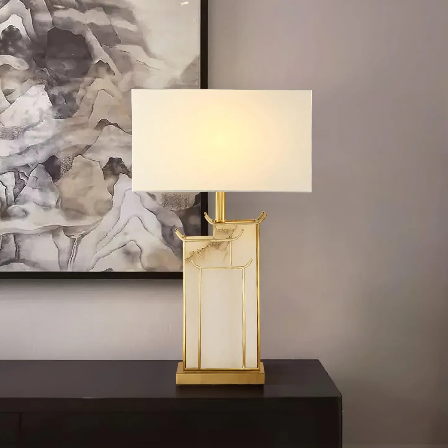 Jade Modern Table Lamp Scene Bedroom Living Room
