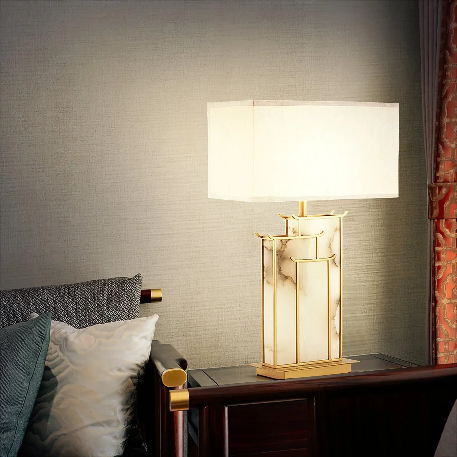 Jade Modern Table Lamp Scene Bedroom Living Room
