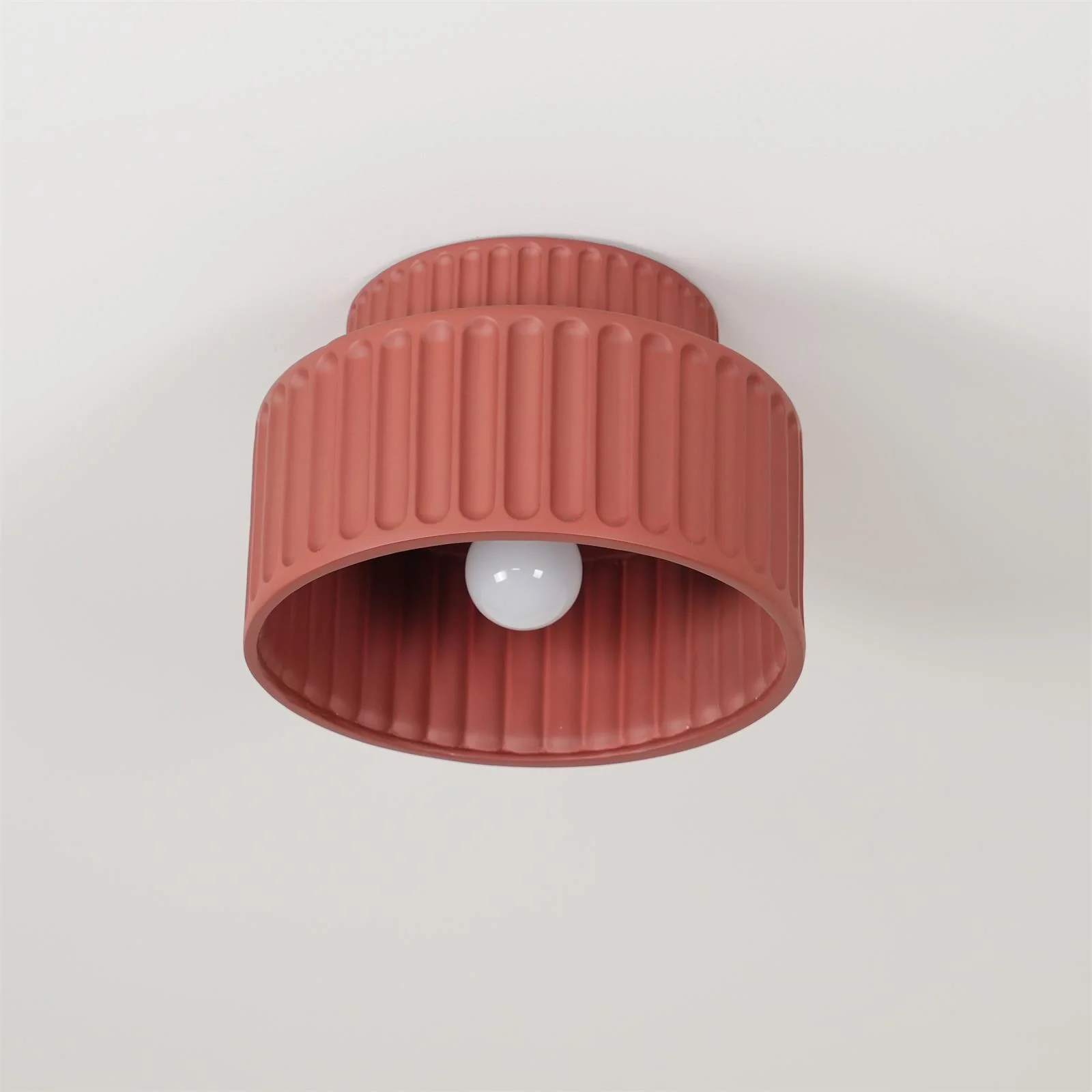 Hailie Modern Beige White Orange Green Ceiling Lamp Bedroom  Dining Room