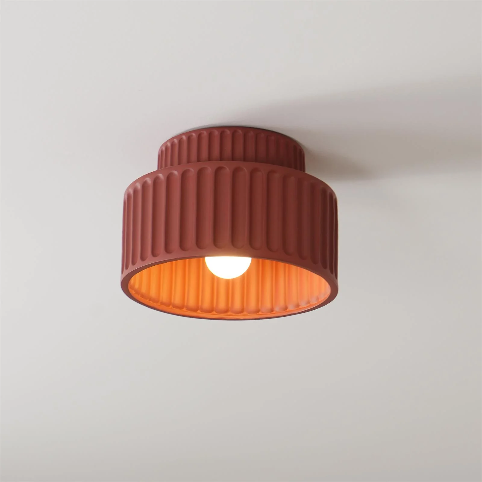 Hailie Modern Beige White Orange Green Ceiling Lamp Bedroom  Dining Room