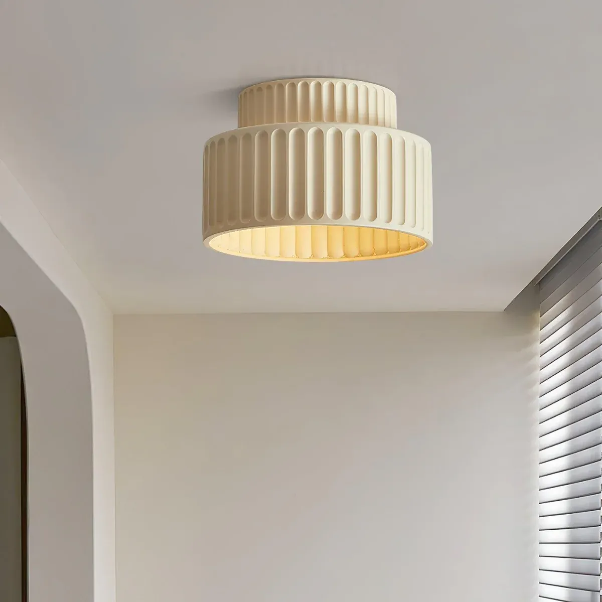 Beige Hailie modern ceiling lamp, bedroom lighting
