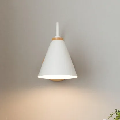 Ozawa Minimalism White Metal Wood Wall Lamp Dining Room Bedroom
