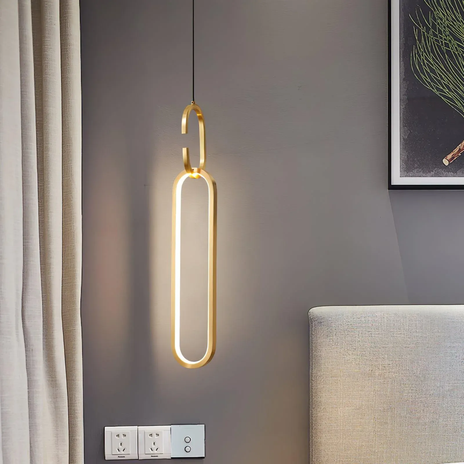 Orr Ring Modern Metal Acrylic Brass Pendant Light Living Room Bedroom