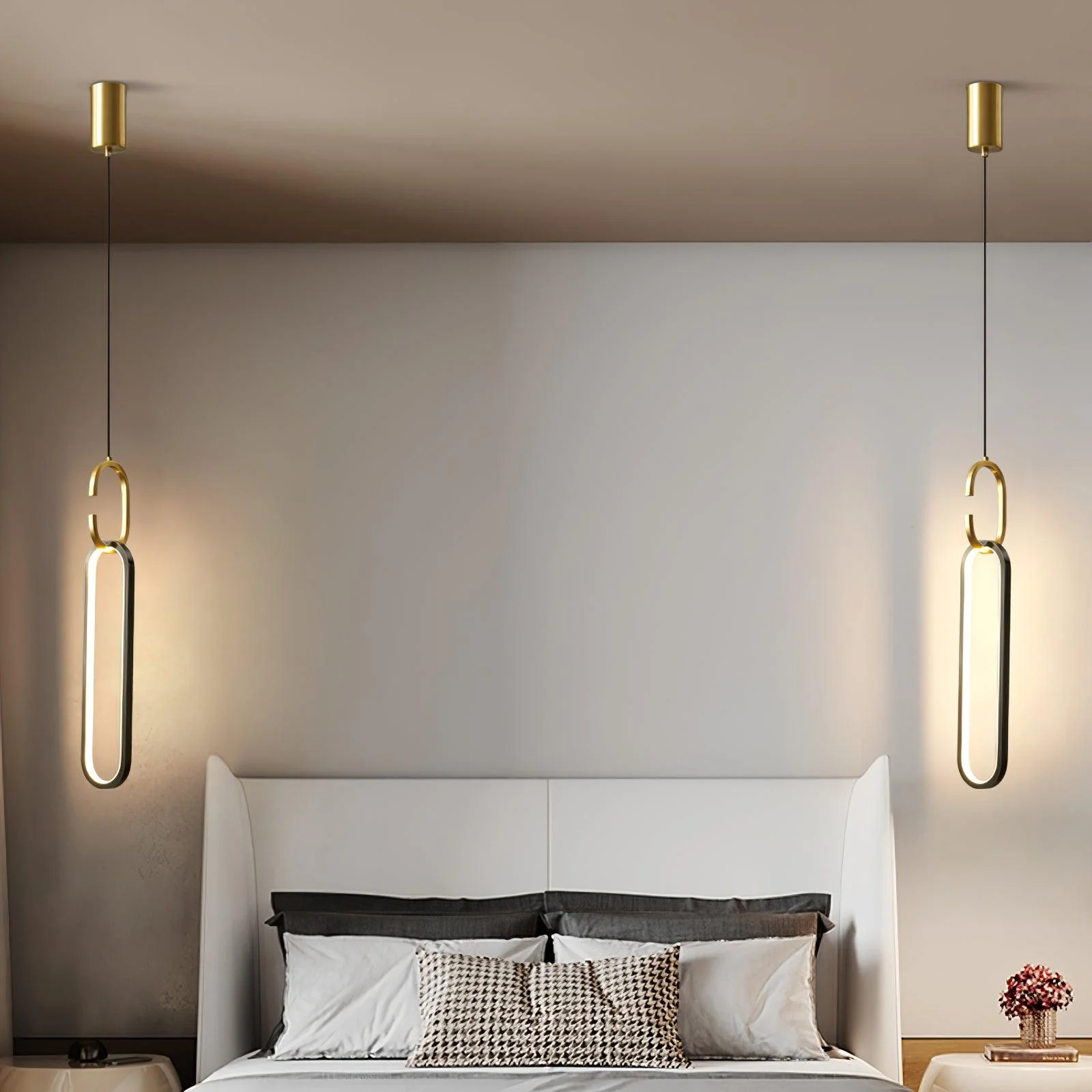 Orr Ring Modern Metal Acrylic Brass Pendant Light Living Room Bedroom