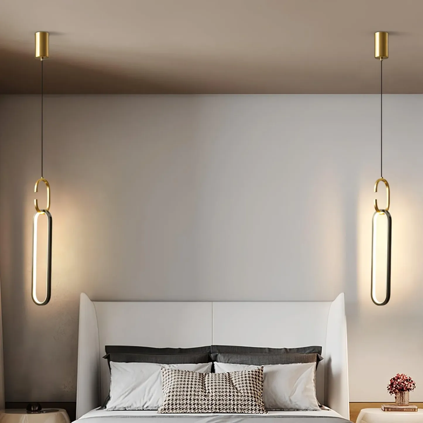 Orr Ring Modern Metal Acrylic Brass Pendant Light Living Room Bedroom