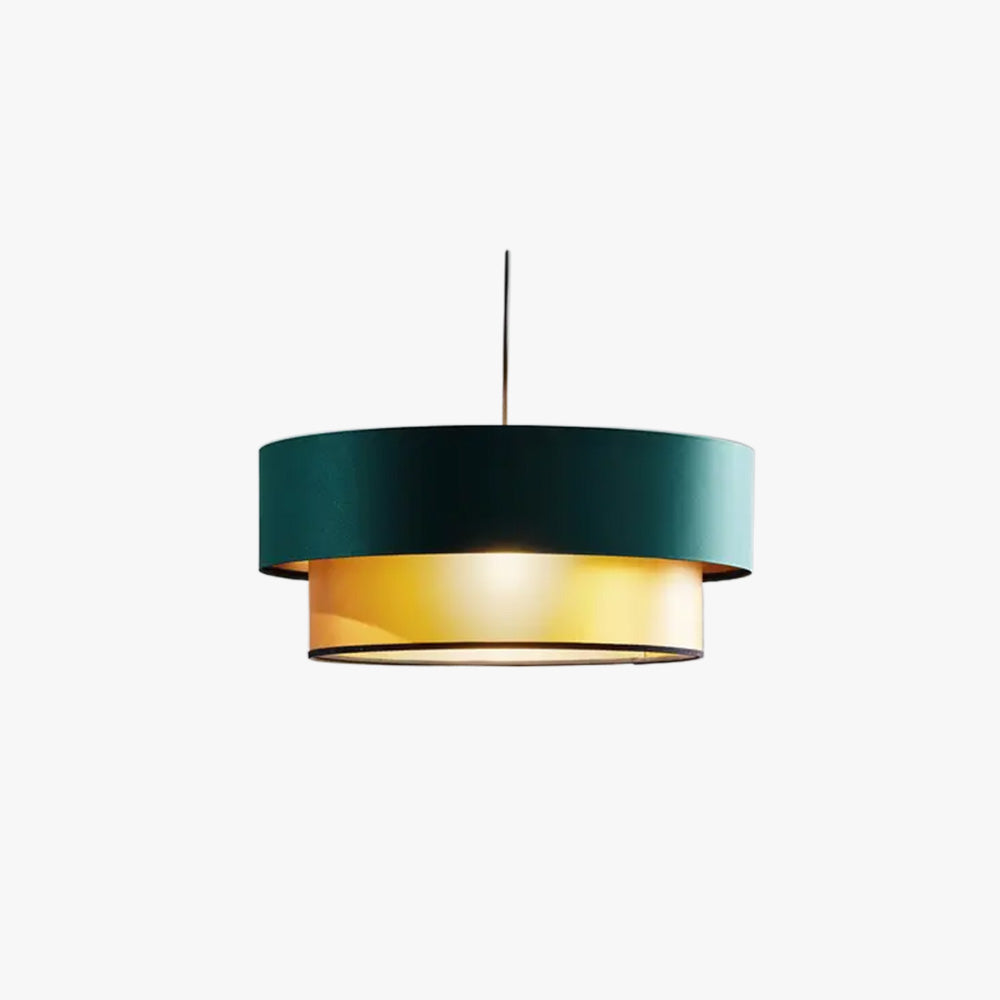 Morandi pendant light with green and gold layers