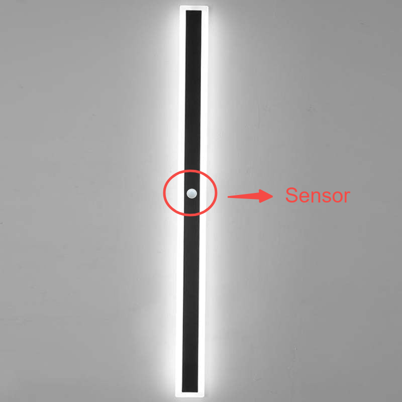 Edge Modern Outer Glow Linear Metal Outdoor Wall Light Dark Steel