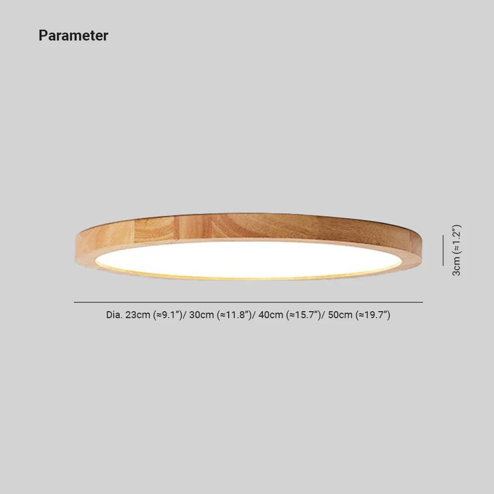 Ozawa Modern Wood Round Flush Mount Ceiling Lights 4 sizes
