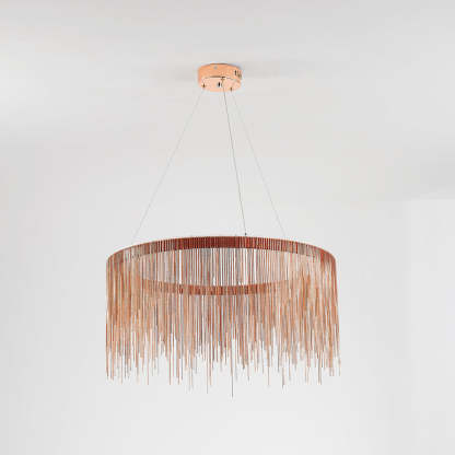 Arisha Colon Tassel Chain Art Deco Pendant Light Silver/Gold Living Room/Hall