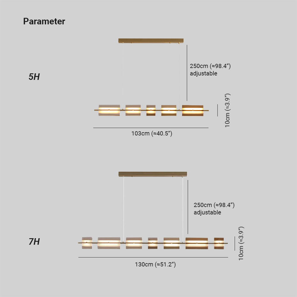 Evette Modern Nordic Linear Copper/Glass Pendant Light, Brass/Black