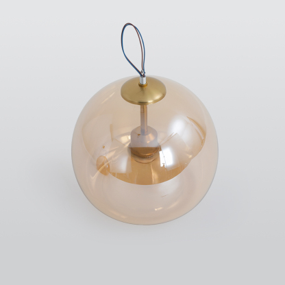 Sanna Modern Dome Glass Semi-Flush Mount Ceiling Light/Pendant Light, Gold/Black