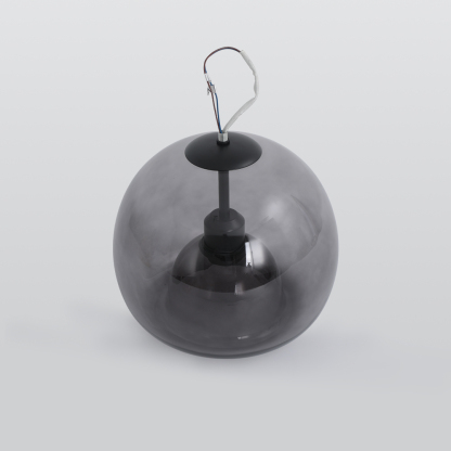 Sanna Modern Dome Glass Semi-Flush Mount Ceiling Light/Pendant Light, Gold/Black