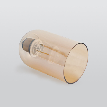 Sanna Modern Cylinder Semi-Flush Mount Clear Glass Ceiling Light, Cognac/Grey