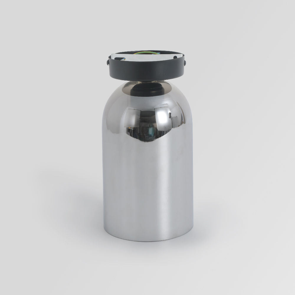 Sanna Modern Cylinder Semi-Flush Mount Clear Glass Ceiling Light, Cognac/Grey