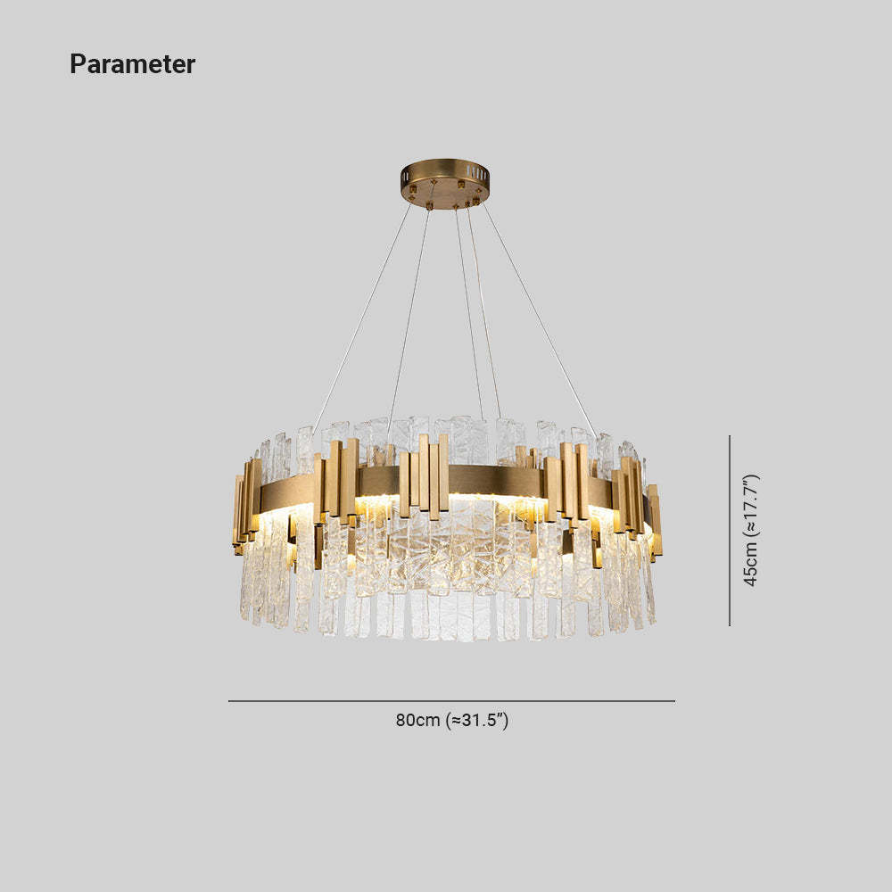 Marilyn Mid Century Iron & Glass Chandelier Circle