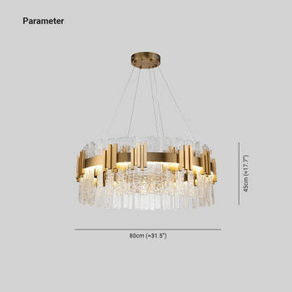 Marilyn Mid Century Iron & Glass Chandelier Circle