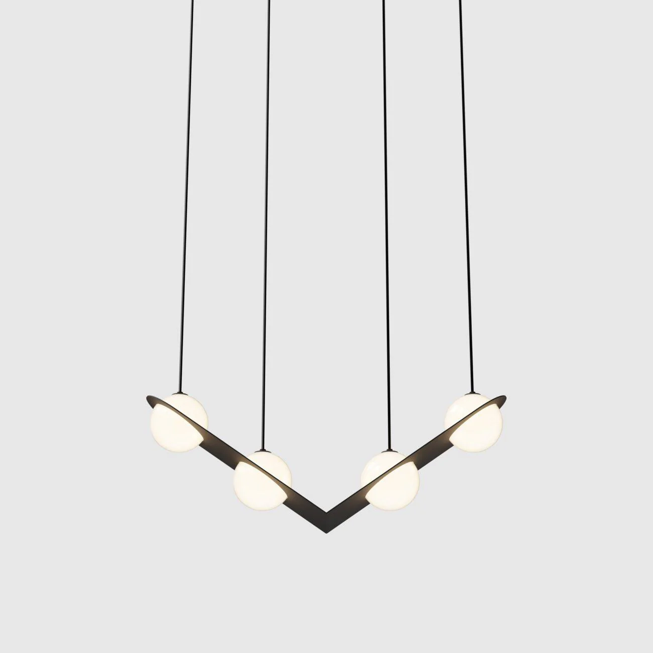 Orr Minimalism Black Metal Glass Pendant Light Bedroom Living Room