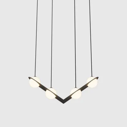 Orr Minimalism Black Metal Glass Pendant Light Bedroom Living Room