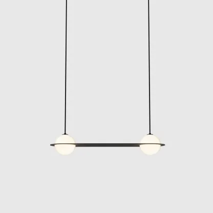 Orr Minimalism Black Metal Glass Pendant Light Bedroom Living Room