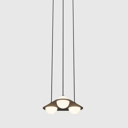 Orr Minimalism Black Metal Glass Pendant Light Bedroom Living Room