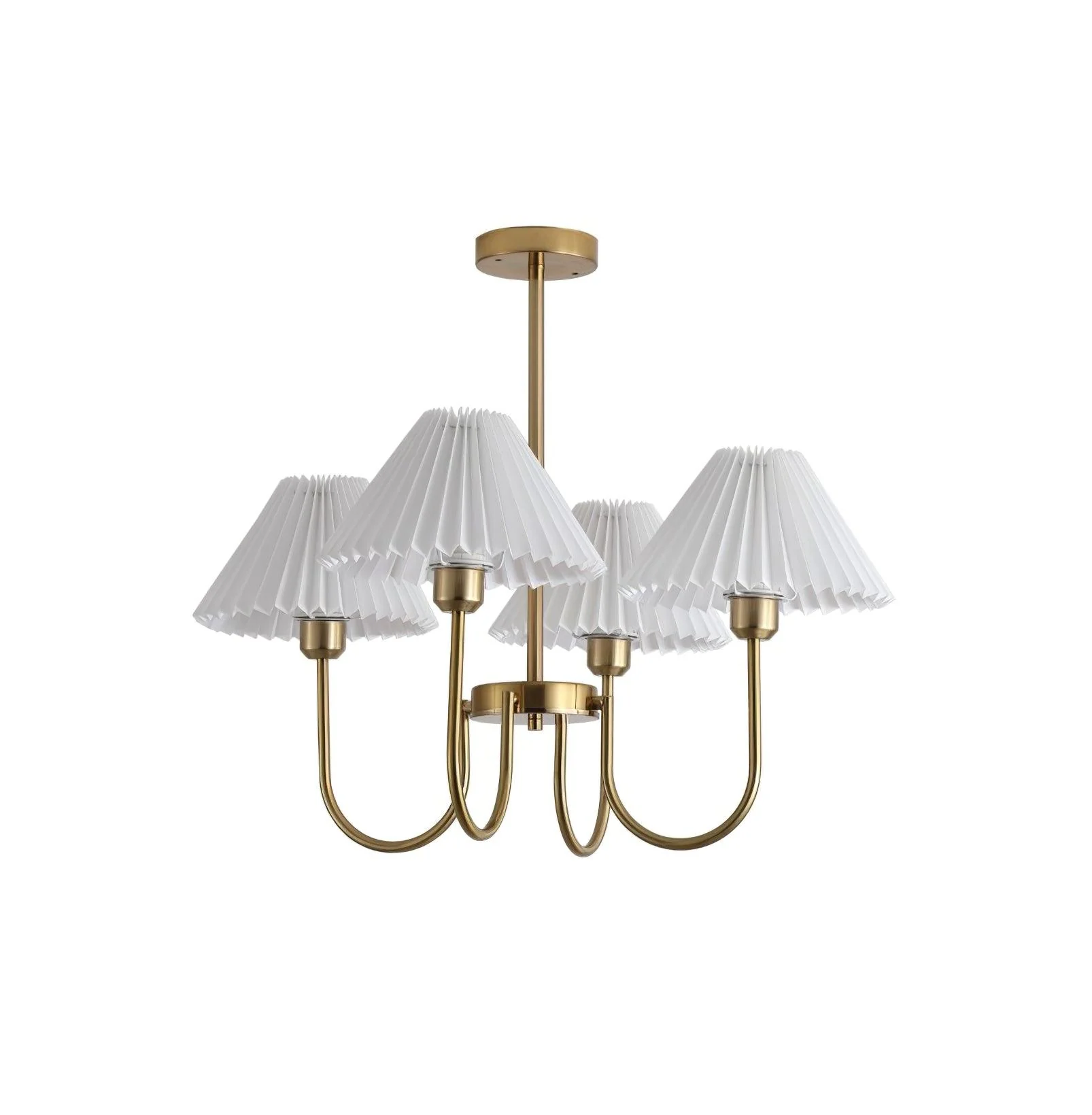Alessio Gorgeous Pleated Metal Fabric Chandelier Living Room Bedroom