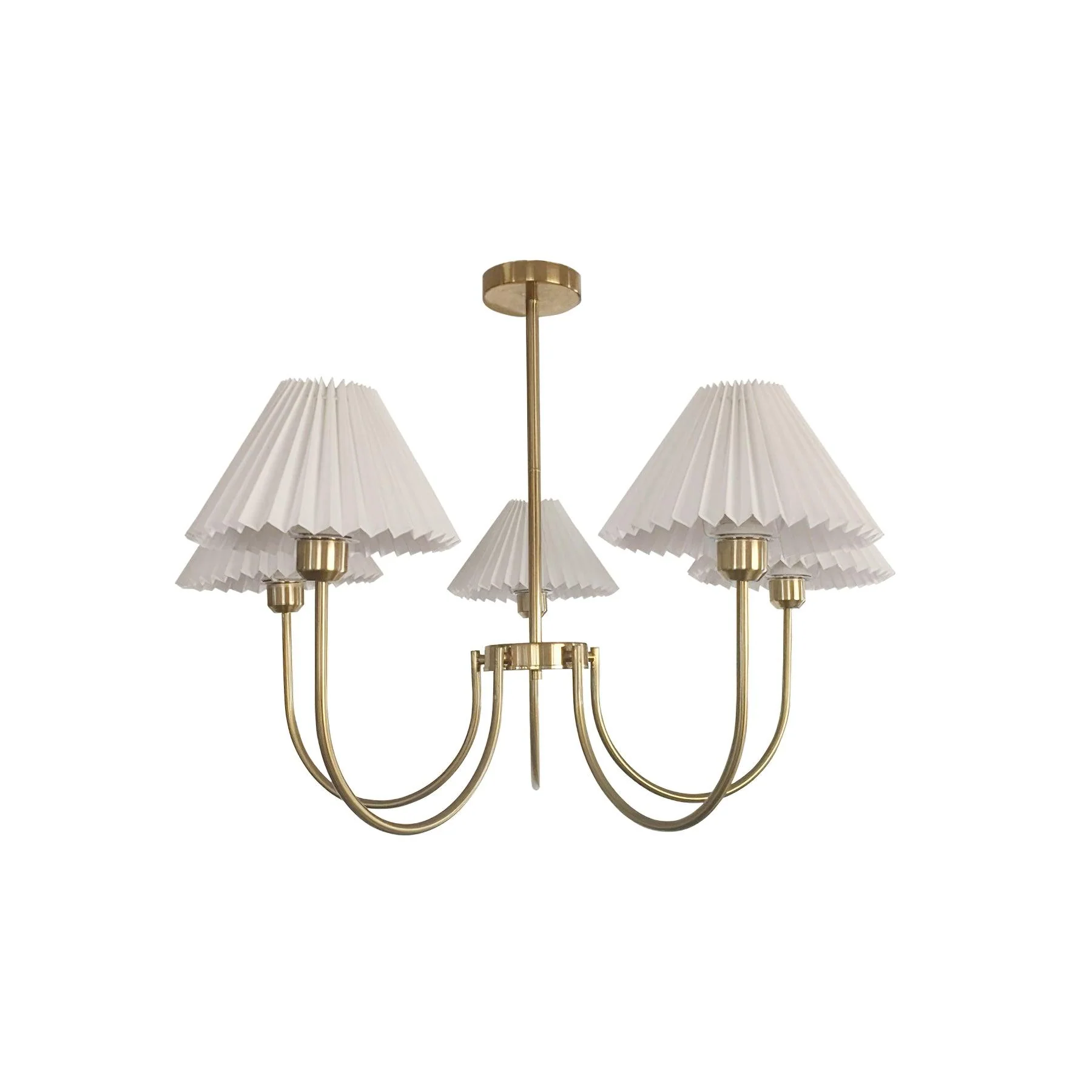 Alessio Gorgeous Pleated Metal Fabric Chandelier Living Room Bedroom