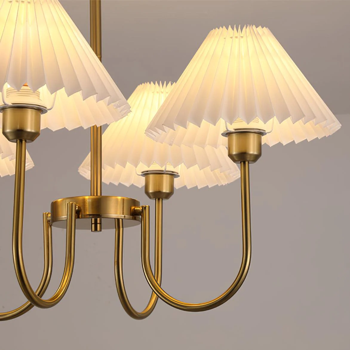 Alessio Gorgeous Pleated Metal Fabric Chandelier Living Room Bedroom