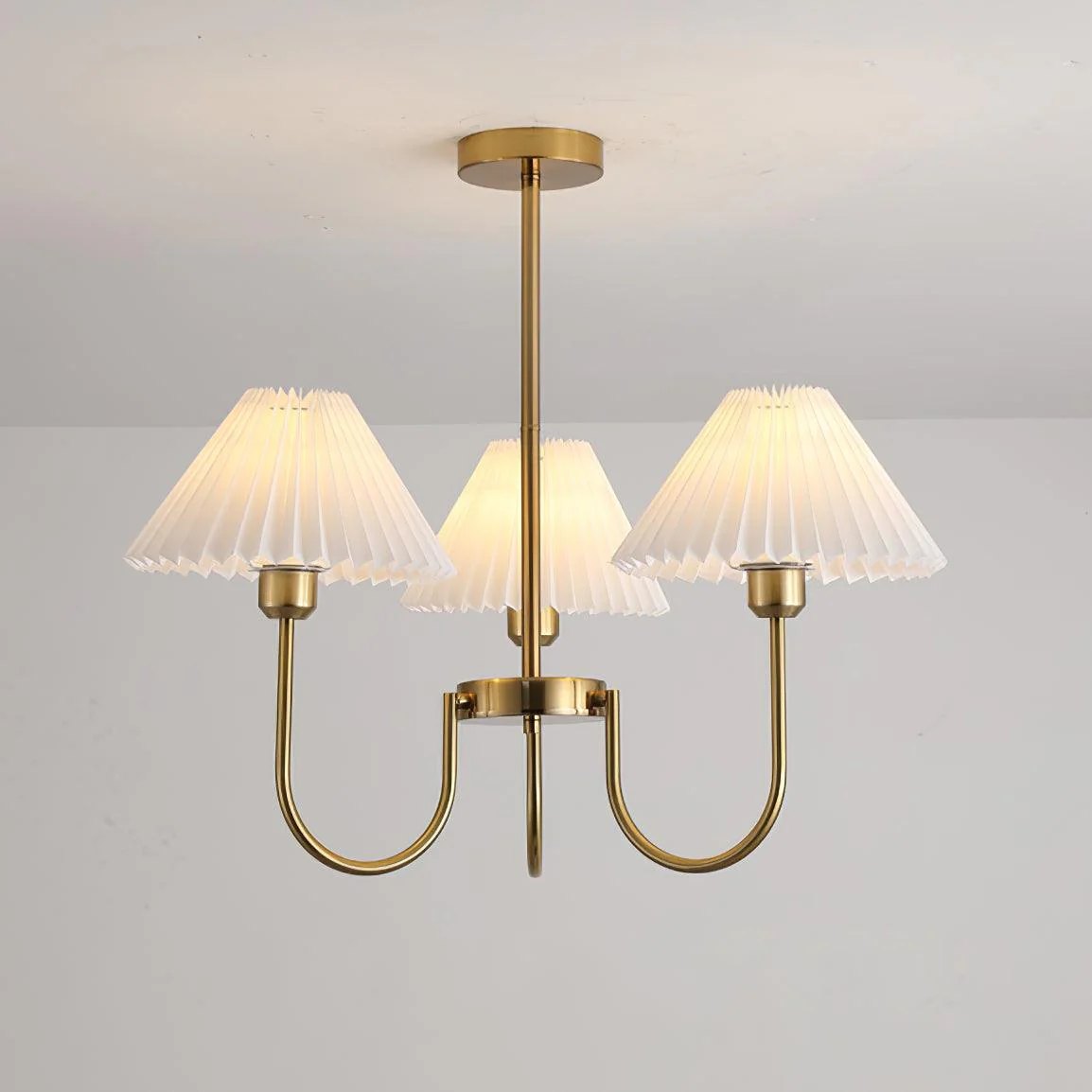 Alessio Gorgeous Pleated Metal Fabric Chandelier Living Room Bedroom