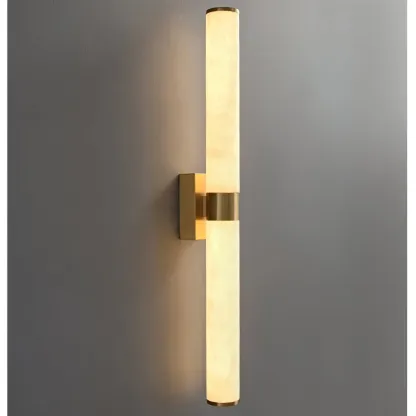 Jade Modern Line Alabaster Brass Wall Light Living Room Bedroom