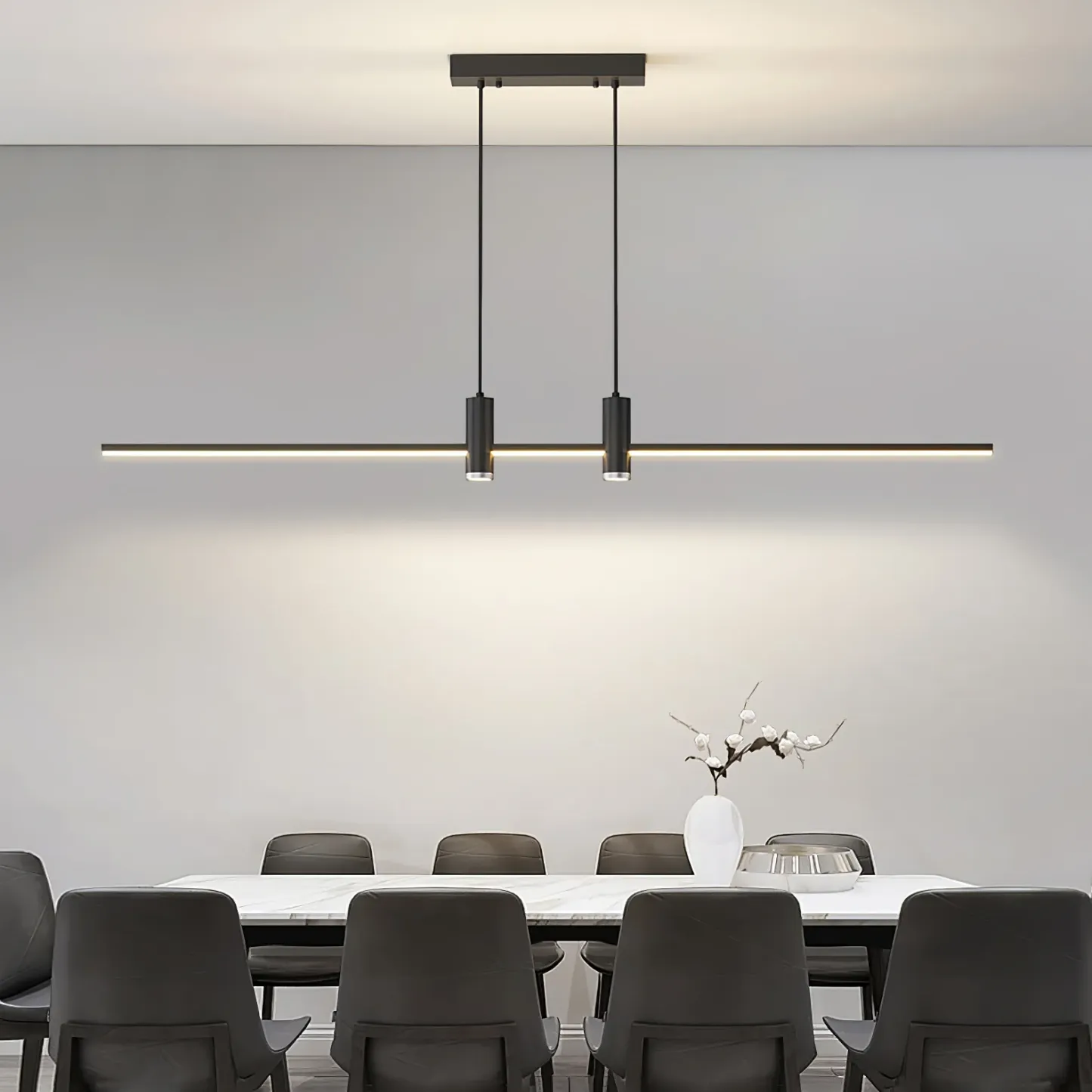 Edge Modern Unusual Long Metal Pendant Light Dining Living Room