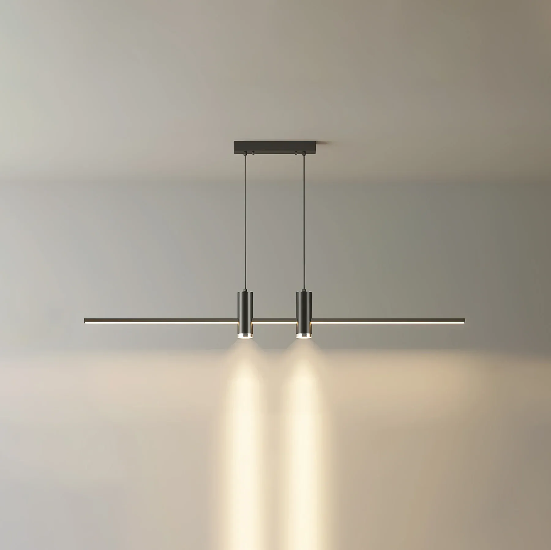 Edge Modern Unusual Long Metal Pendant Light Dining Living Room