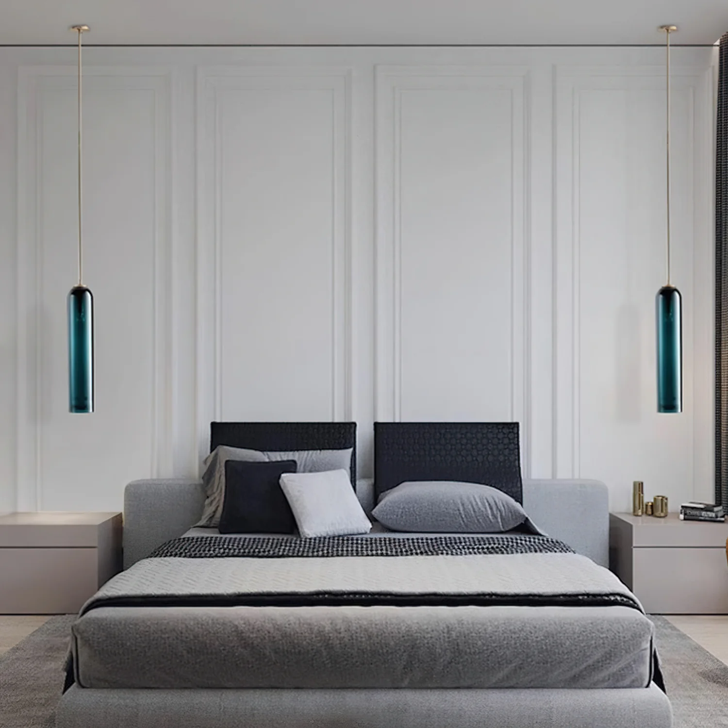 Hailie Minimalism Metal Glass Pendant Light Bedroom Living Room