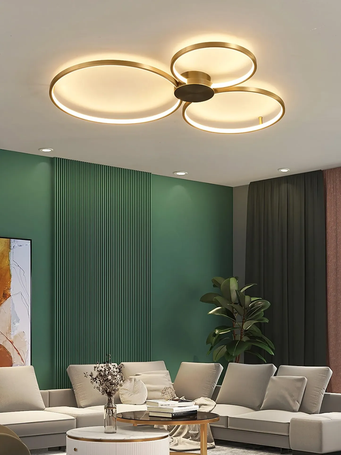 Quinn Modern LED Loop Metal Ceiling Light Living Room Bedroom