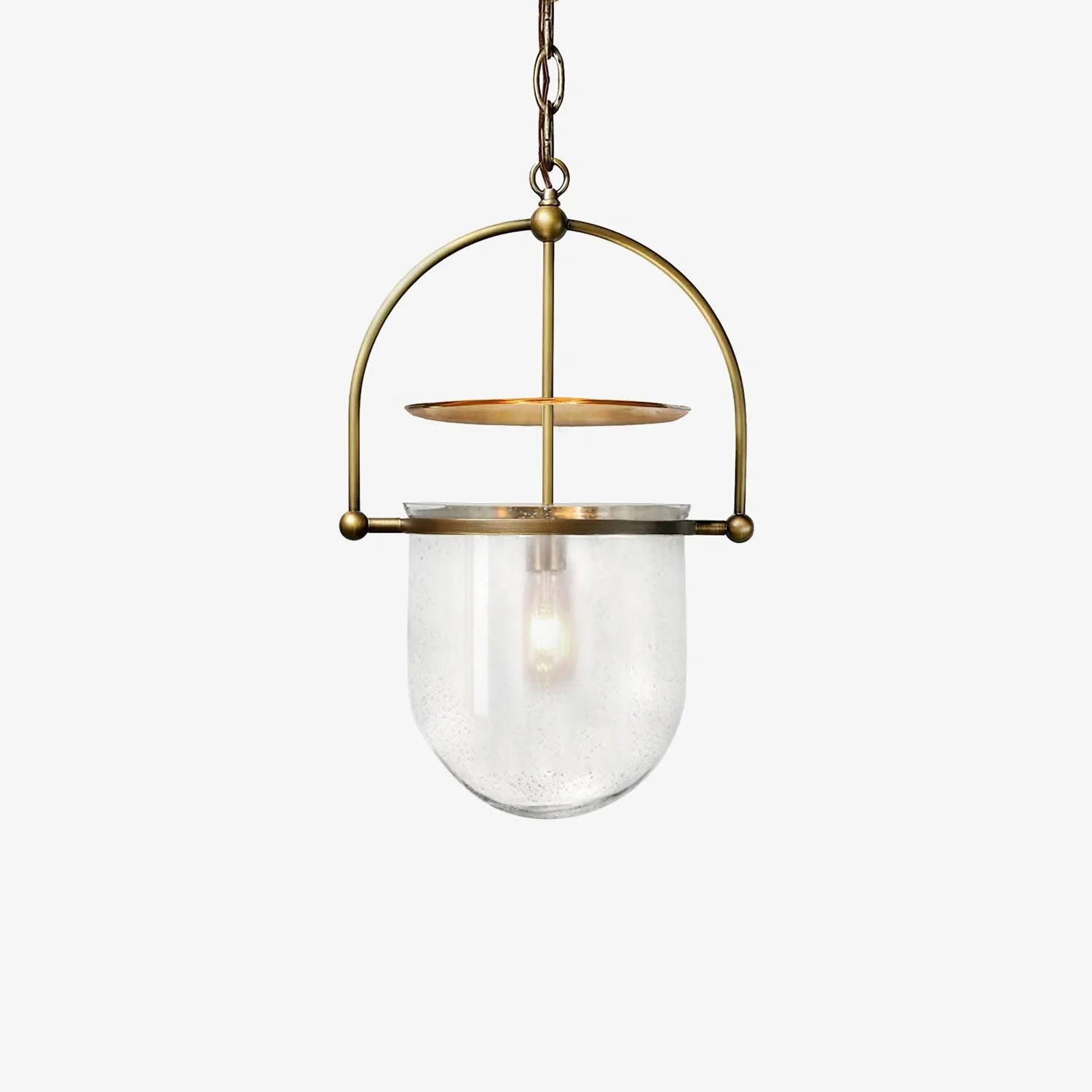 Alessio Unusual Glass Amber Clear Metal Pendant Light Bedroom Living Room